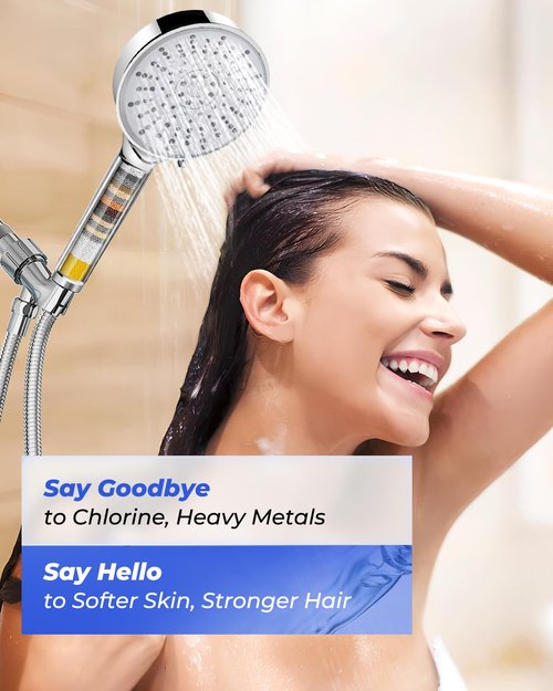 4 Pack Replacement Filter Compatible with Cobbe Handheld Shower Head, Filter Cartridge for Water Softening, Removes Chlorine, Fluoride and Heavy metals to Improve Skin & Hair