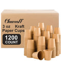 Clawsoff 1200 Pack 3 oz Paper Cups, Disposable Kraft Small Mouthwash Bathroom Cups 3 Ounce, Hot/Cold Beverage Cups for Home, Kitchen, Party