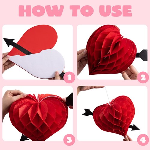 JOYIN 20 Packs Valentine’s Day Swirl String Cutout with Garland , Party Decoration Kit with Banner, Cutouts Swirls Garland, Tissue Fans &Poms for Valentines Party Supplies, Decor Wedding Anniversary