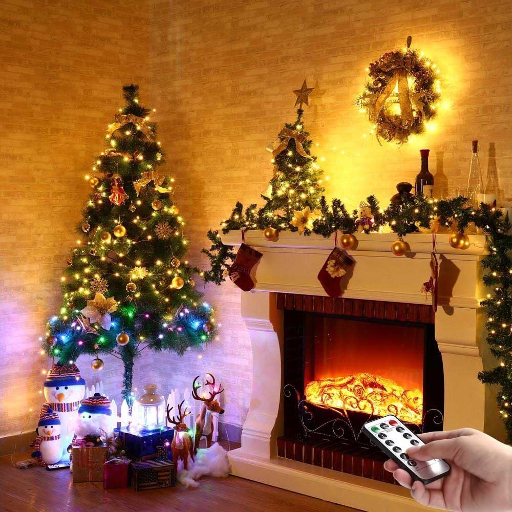 BXROIU Fairy Lights - Battery Operated Silver Wire String Lights with Remote Control | 16Ft, 50 LEDs, 8 Modes