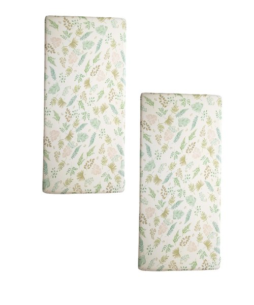 SDY Jersey Crib Sheets for Baby Boys and Girls,52"x28"X8", 2 Pack, Green Standard Oval/Retangle Crib Mattress Sheets for Toddler,Super Soft Breathable