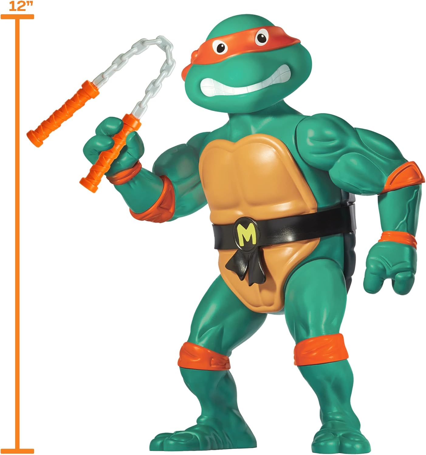 Teenage Mutant Ninja Turtles | Classic 12-Inch Michelangelo Figure - Inspired by 1988 TV Show, Green
