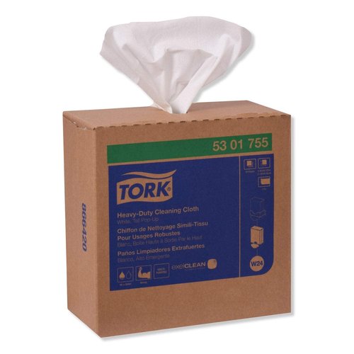 Tork Heavy Duty Cleaning Cloth White W24, Pop-Up Box, 5 x 80 Cloths, 5301755