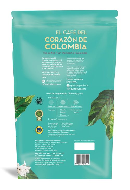 Cafe Quindio Medium Roast 100% Colombian Excelso Whole Bean Arabica Coffee (88 Ounce (Pack of 1), Gourmet)