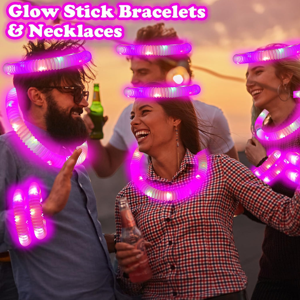 Skiennix Pink Glow Sticks - 24 PCS Party Favors & Accessories for Kids' Graduation & School Events
