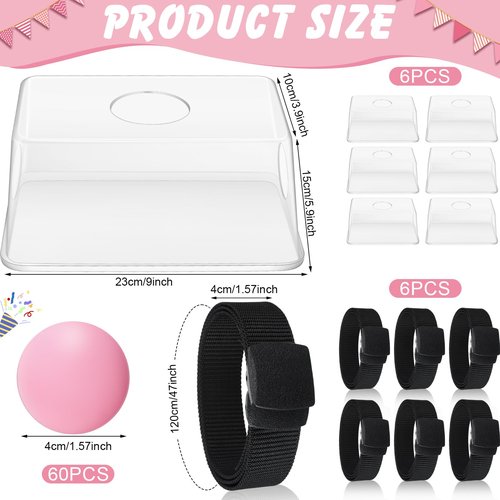 Vinsot 6 Sets Baby Shower Games Bridal Funniest Baby Shower Play, Interactive Shaking Balls for Boy or Girl, Table Tennis Twerk Game (Pink)