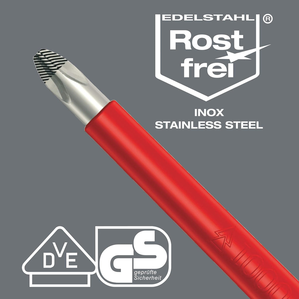 Wera 3165 i/6 Screwdriver Set - Stainless Steel, 6 Pieces with Convenient Rack