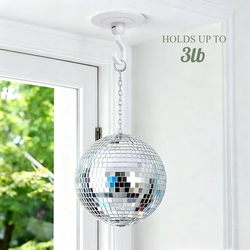3M Command Hooks - Heavy Duty Adhesive Wall & Ceiling Decor | 4-Pack, 3 lbs Capacity, 360° Swivel