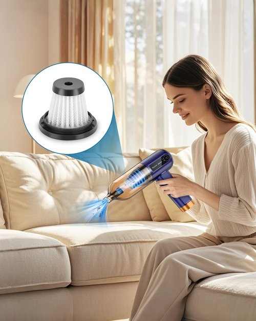 2 Pack HEPA Filters Compatible with VC-01, VC-01A, VC-01B, VC-01 PRO, VC-02, VC-02A, VC-02B, VC-03, VC-04, VC-05 Cordless Vacuum Cleaner, Replacement Filters for All Musclez Handheld Vacuum Cleaners