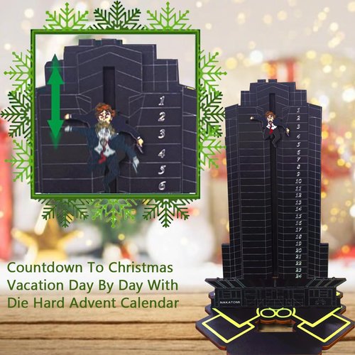 Die Hard Advent Calendar, 2025 Christmas Countdown Calendar, Magnetic Wooden 24 Days of Advent Calendar for Kids Christmas Advent Gifts Home Table Party Decorations