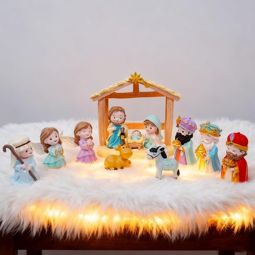 Nativity Set by [Brand Name] - 13Pcs Christian Playset for Kids Ages 3+ | Perfect Christmas Gift