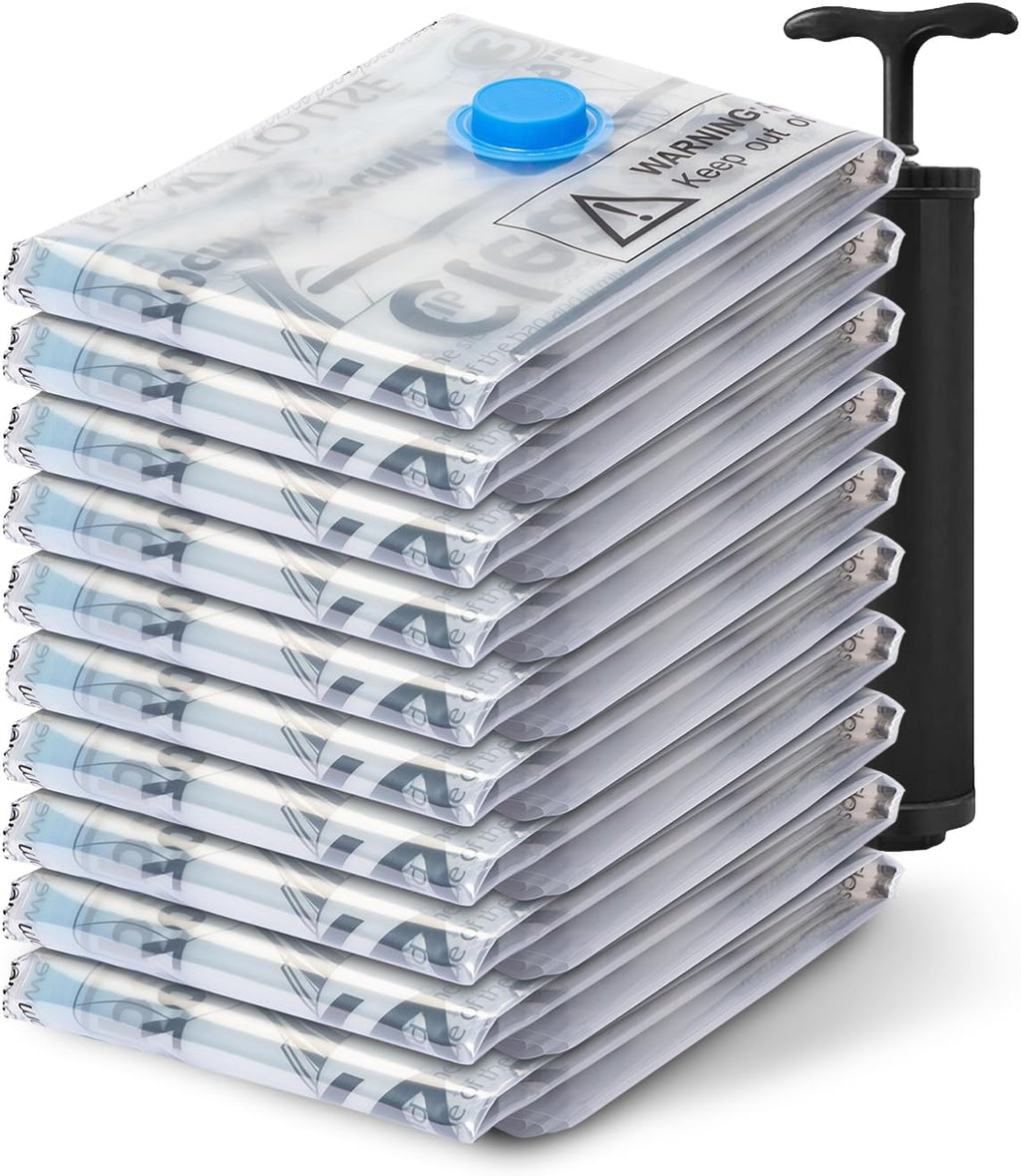 Skiennix Vacuum Seal Bags - Jumbo Space Saver Storage for Clothes & Blankets | Hand Pump Included