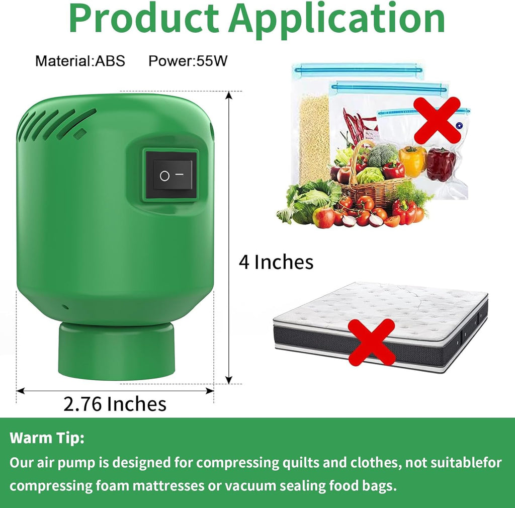 Skiennix Vacuum Pump - Portable Electric Pump for Vacuum Storage Bags | Space Saver Solution