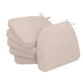 AAAAAcessories D-Shaped Chair Cushions, 2" Thick Dining Chair Pads with Ties and Removable, Machine-Washable Cover, 17" x 16", Set of 6, Oatmeal Beige