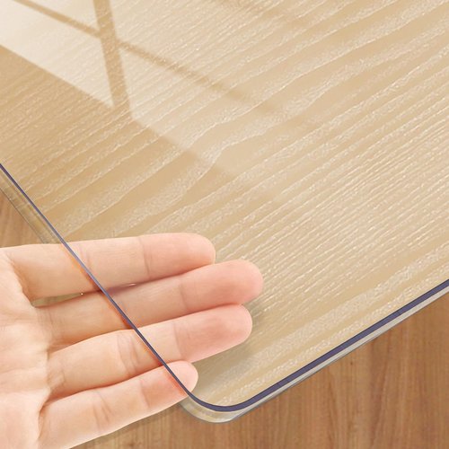 Kasepie Clear Table Protector 42x78 Inch, 2mm Thick PVC Table Cover for Kitchen & Dining Room, Scratch-Resistant Desk Mat, Rectangle Plastic Tabletop Protector