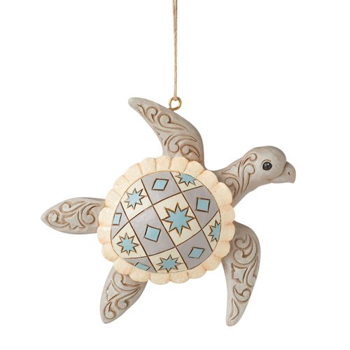 Enesco Jim Shore Heartwood Creek Coastal Sea Turtle Hanging Ornament, 1.1 Inch, Multicolor