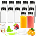 Leaflai Juice Bottles - 8oz Bottles with Lids, 12 pcs Plastic Juice Containers with Caps Reusable Drink Containers for Juice Milk Coffee Water Smoothie and Other Beverages,Christmas gift