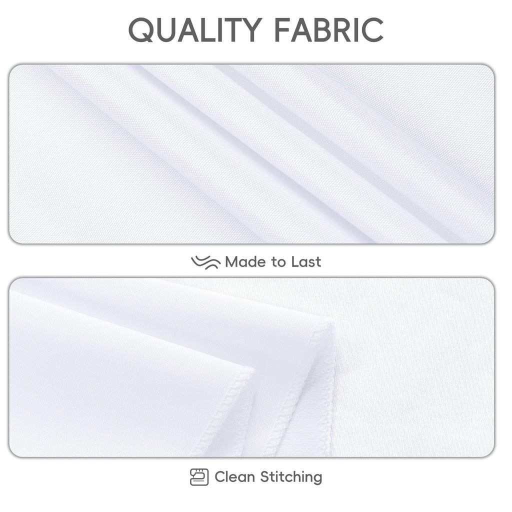 12 Pack White Tablecloth 60 x 102 Inch Rectangular Table Cloth for 6 Foot Rectangle Tables, Wrinkle Resistant Washable Polyester Fabric Table Covers for Wedding Party Banquet Buffet and Camping