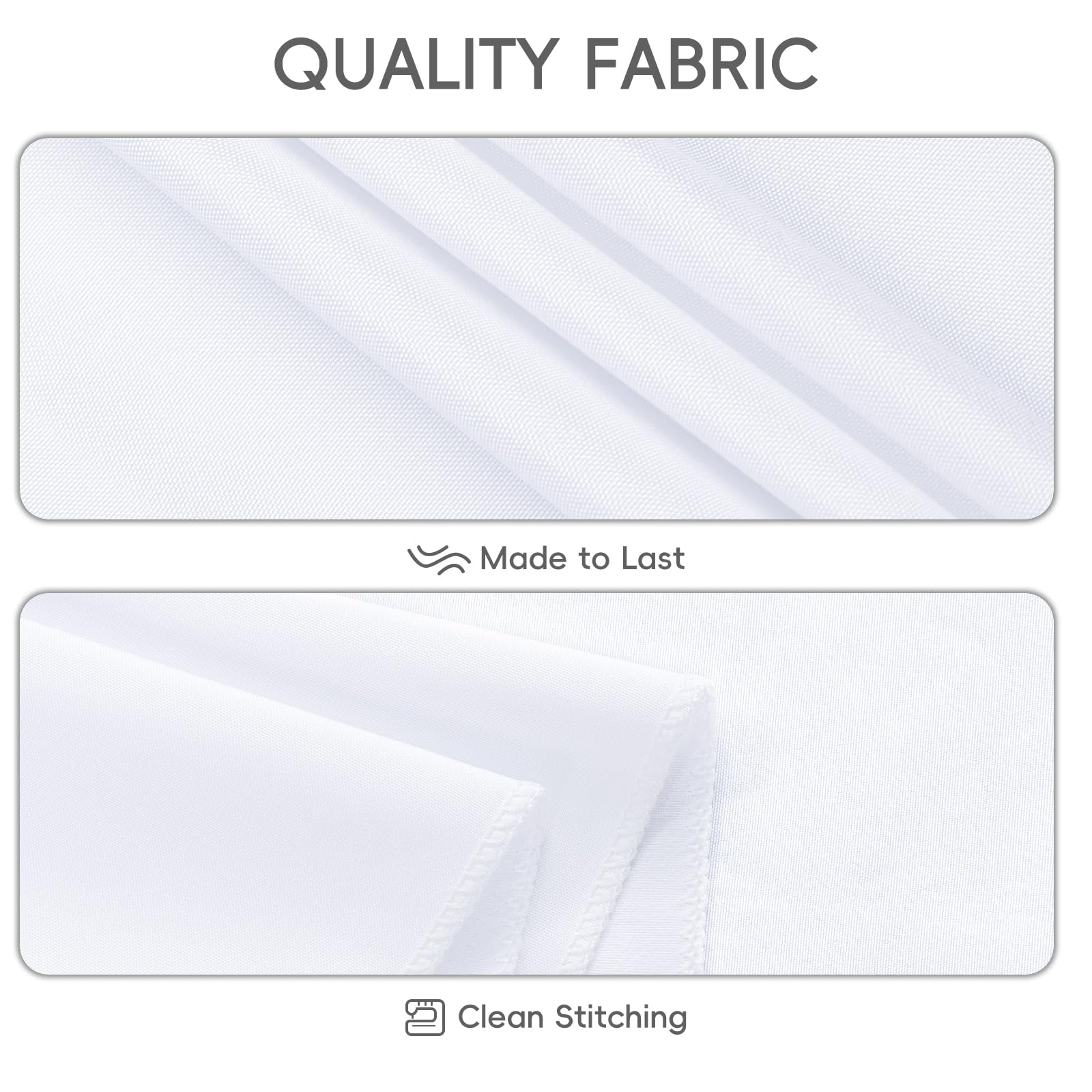 12 Pack White Tablecloth 60 x 102 Inch Rectangular Table Cloth for 6 Foot Rectangle Tables, Wrinkle Resistant Washable Polyester Fabric Table Covers for Wedding Party Banquet Buffet and Camping