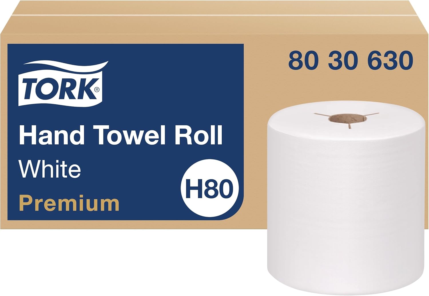 Tork Roll Hand Towels - Premium White Paper Towels | 6 Rolls (H80) for Superior Absorbency