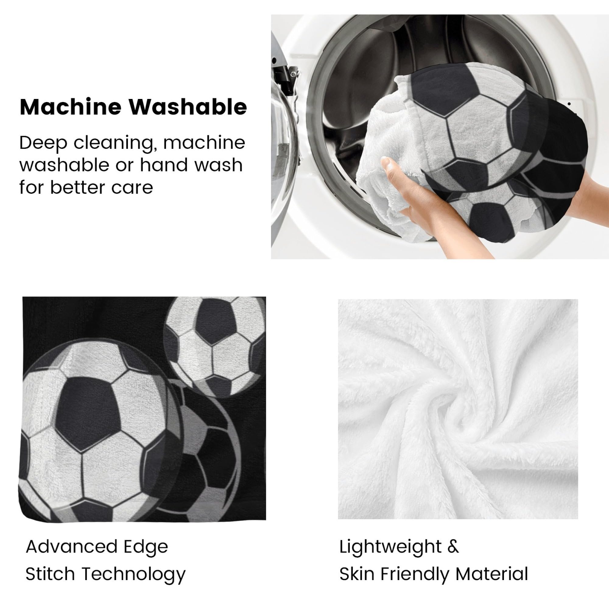 Soccer Blanket Gifts for Boys, Girls, Teens Soccer Lovers, Sport Ball Print Soft Cozy Blanket for Couch Bed 60"X50"