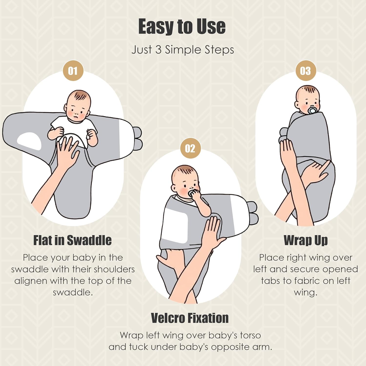 Sweet Dolphin Baby Swaddle Sleep Sacks - Soft Cotton Ergonomic Wrap for Newborns, 0-3 Months | Grey - 3-Pack