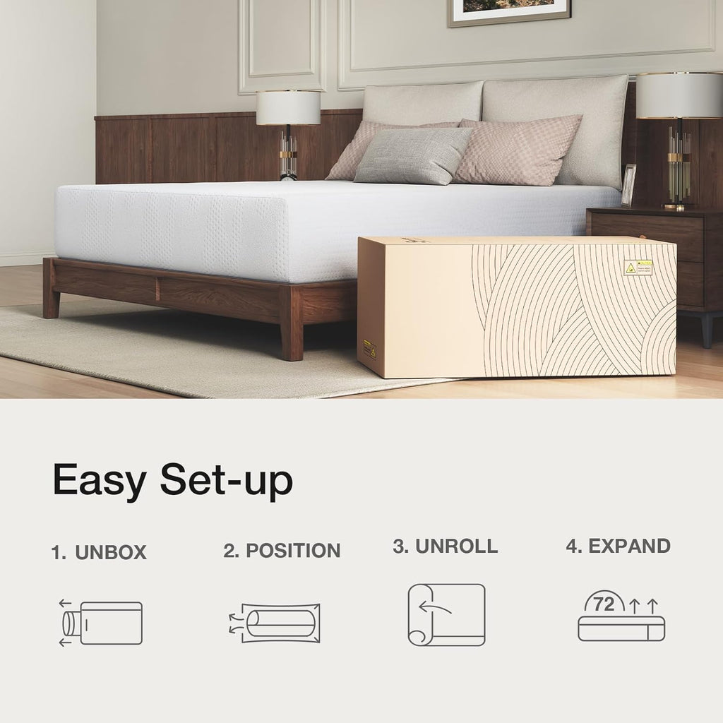 Novilla 14-Inch Twin Memory Foam Mattress - Cooling Gel for Pressure Relief | CertiPUR-US Certified