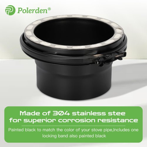 Insulated Chimney Pipe Stove Pipe Adapter, 304 Stainless Steel, For compatibility issues, please contact customer support for confirmation