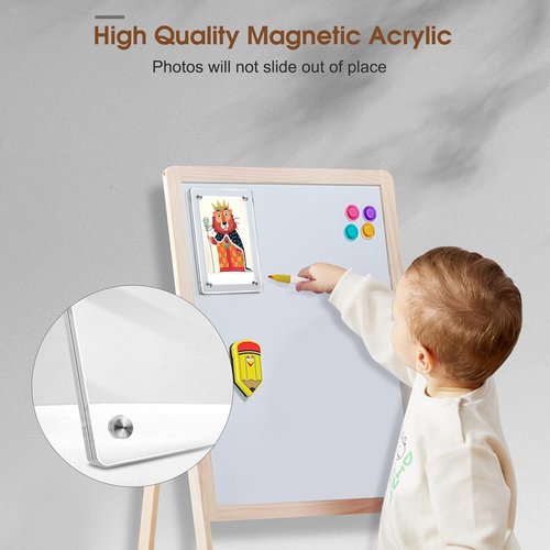 Fintie Acrylic Magnetic Photo Frame for 2x3-Inch Film - Double Sided Fridge Picture Frame for Fujifilm Instax Mini 12 11 EVO 40 99 / Mini Link 3/2 Printer, Polaroid Instant Films - Clear (Pack of 4)