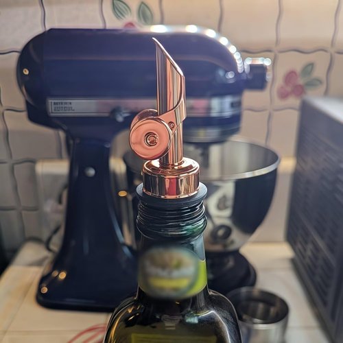 2 Pack Silvers Automatic Liquor Pour Spout Set, Stainless Steel Auto Flip Olive Oil Dispenser Spout, Bottle Pourers Home Bar Accessories for Wine, Oil, Syrup, Vinegar and Other Liquid Bottles