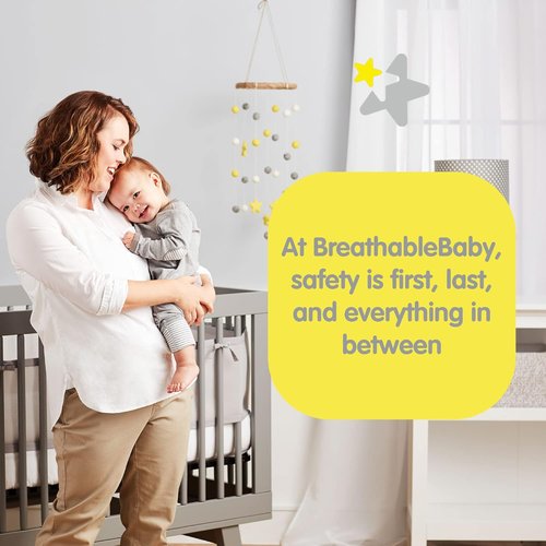 BreathableBaby Breathable Mesh Liner - Classic 3mm Mesh for Full-Size Cribs | White, Covers 3 or 4 Sides