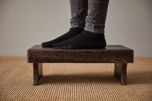 SINOBEST Wood Step Stool, Portable Rectangle Bed Stool, Small Step Ladder for Kitchen & Bathroom, Foot Rest Stool Under Desk, Large Surface, Strong and Durable