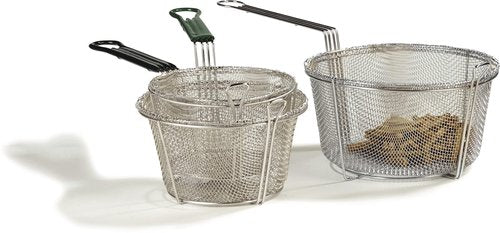 Carlisle FoodService Products Chrome Plated Steel Mesh Fryer Basket, 11.25" Diameter x 6.25" Depth