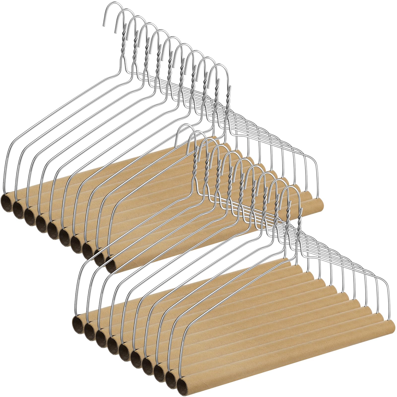 Didaey 20 Sets Heavy Duty 18" Drapery Hangers with Strong 10.5 Gauge Alloy Steel Wire for Heavy Items (Silver)