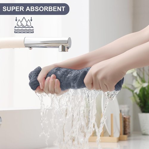Homaxy Kitchen Towels Set - Ultra Soft 100% Cotton Dishcloths | 8-Piece Assortment in Mixed Colors, 12x12 & 13x28 Inches