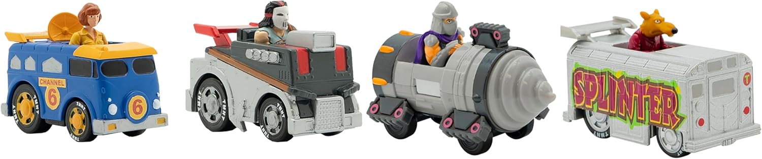 Teenage Mutant Ninja Turtles | 1:64 Diecast Shell Riders Set - Classic Edition Figures for Kids, Ages 3+