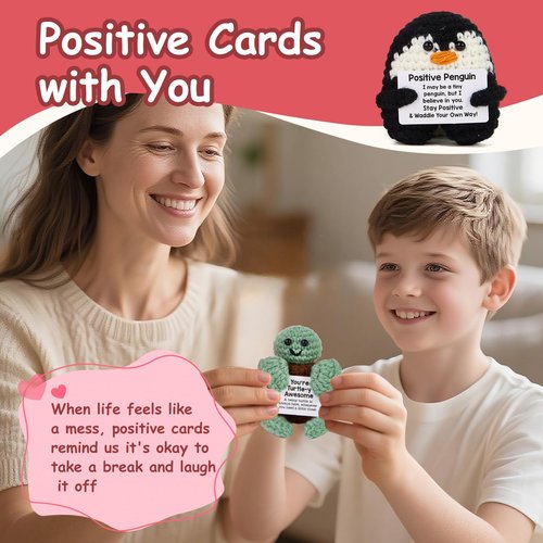 Advent Calendar 2025, 24 Days Positive Crochet Animals Christmas Countdown Calendar for Kids, Teens, Adults, Handmade Emotional Support Crochet Toys with Positive Card for Birthday, Christmas Gifts