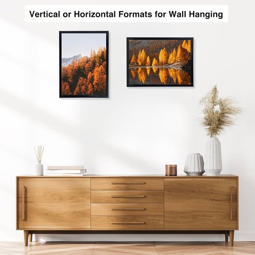 JCJMY 11x14 Picture Frame - Black Wall Mount for Horizontal or Vertical Display | Shatter-Resistant Plexiglass