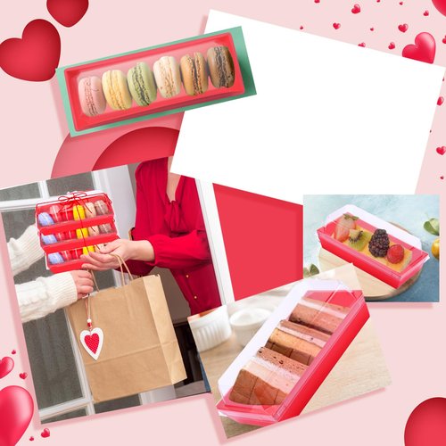 Ziliny 200 Pcs Red Dessert Treat Boxes with Clear Lids & Rope, 7.5" Rectangle Bakery Display Boxes for Cookies Cupcakes Macarons, Wedding Favor, Mother's Day Treats
