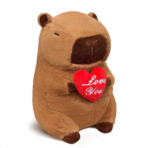 SHINUOER 12 Inch Capybara Plush Cute Capybara Stuffed Animal Kawaii Plush with Red Heart Capybara Gifts Cute Plush Pillow Valentines Day Decorations Valentines Day Gifts for Her