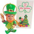 Lucky Leprechaun Christmas Ornament Gift Set - Includes Find Me Figurine & Irish Poem Card
