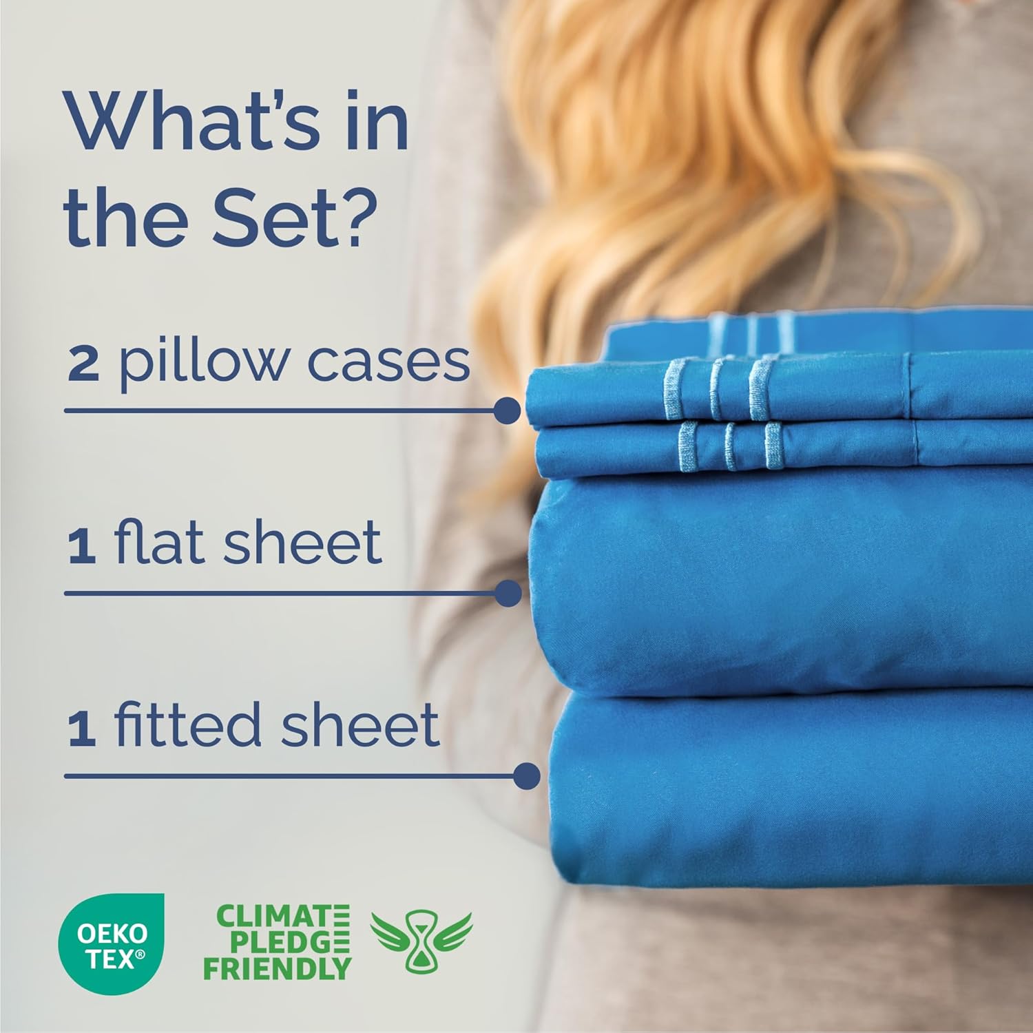 Royal Blue Queen Size 4-Piece Sheet Set by [Brand Name] - Comfy, Breathable & Cooling Luxury Bedding