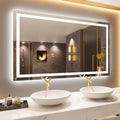 LOAAO LED Bathroom Mirror - 50" x 30" Dimmable Anti-Fog Backlit & Front Lit | Safe Tempered Glass, Memory Function