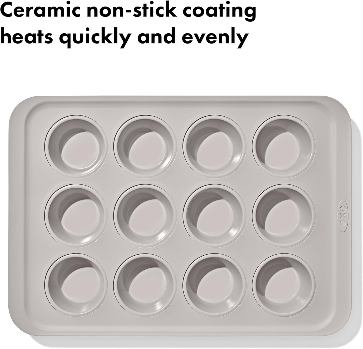 OXO Good Grips 12-Cup Muffin Pan - Non-Stick Pro Ceramic Coated Bakeware for Perfect Biscuits