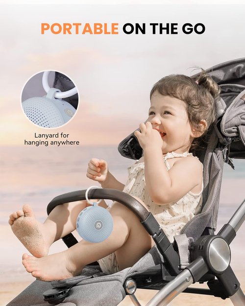 Dreamegg White Noise Machine - Portable Sound Therapy Device with 21 Soothing Sounds | Ideal for Home & Travel (Light Blue)