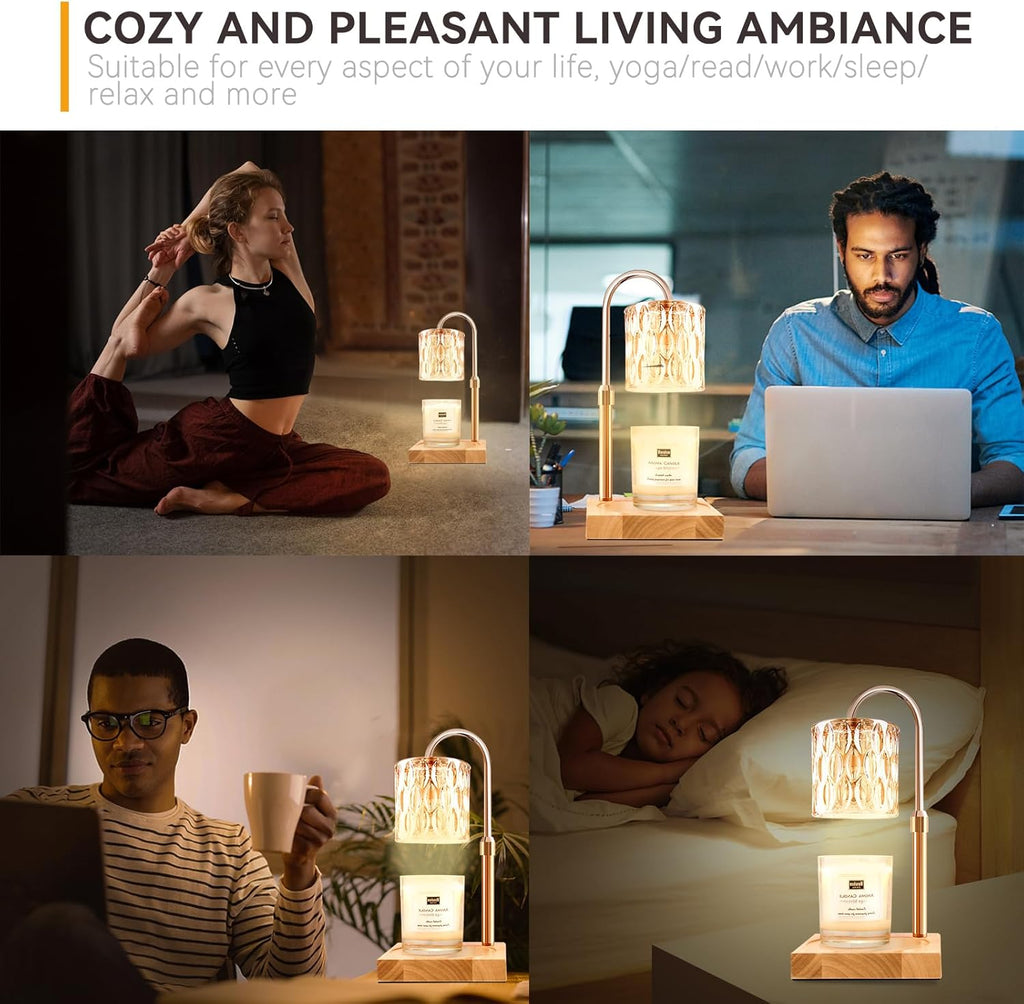 Skiennix Candle Warmer Lamp - Adjustable Height & Dimmable | 3 Bulbs & Timer | Perfect Gift for Women & Home Decor