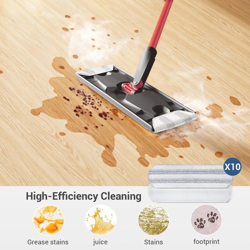 10Pcs Mop Replacement Pads,Compatible with O Cedar H2prO Flat Mop System Universal Mop Pads Mop Head Refills Washable Wet Mop,Replacment for Vileda H2prO Size Mops 15.94'' x 4.33''