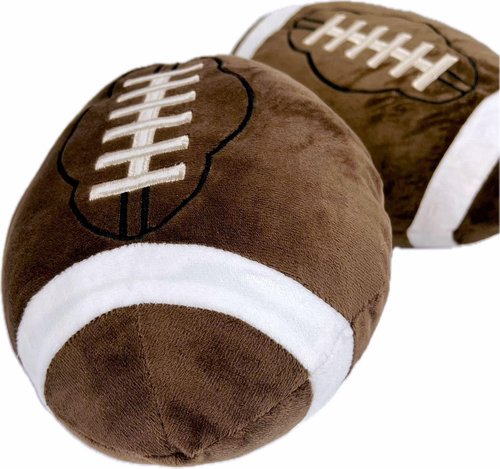 GiftExpress 2-Pack Football Plush Pillow, 12” Soft Stuffed Throw Cushion with Embroidered Laces, Brown/White Football‑Shaped Décor for Game Day, Kids’ Rooms, Couch & Man Cave