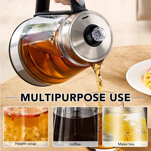 CHEOTIME Electric Kettle, 1.2l 600w Glass Electric Tea Kettle 4 Speed Temperature Adjustment Keep Warm Removable Infuser Auto Shut Off, Stainless Steel Hot Water Boiler for Coffee Tea