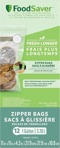 FoodSaver Vacuum Zipper Bags - 1-Gallon Size for Freshness and Convenience